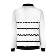 thumbnail image 4 of QATAINLAV Womens Fall Coats Fashion Striped Cardigan Tops Casual Full Zip Long Sleeve Bomber Jackets Outerwear with Pockets, White, XXL, 4 of 6