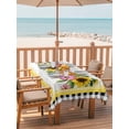 thumbnail image 2 of Outdoor Tablecloth with Umbrella Hole for Patio/Picnic/Party/Camping, Sunflower Waterproof Table Cloth Rectangle Table Cover Washable, Pink Yellow Floral Elegant Pastoral Botanical (60"x 120"), 2 of 8