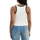 thumbnail image 3 of ATHLECHIC Camisetas Casual Sin Mangas de Verano para Mujeres con Cuello Redondo y Bloque de Color en Ribete L Blanco Negro, 3 of 5