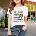 thumbnail image 2 of Coerni Happy 100 Days of School Shirt for Boys Girls Toddler Kids Letter Graphic Kindergarten Short Sleeve Tees Crewneck Tops, 2 of 8