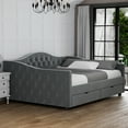thumbnail image 3 of Ouyessir Modern Upholstered Tufted Daybed with Drawers Grey-Drawers - Full, 3 of 5