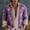 Purple Hawaiian Shirt for Men, variant on Fsmtpdam Long Sleeve Hawaiian Shirts for Men Vintage Floral Button Down Boho Tops with Lace Trim Lightweight Casual Beach Holiday Vintage Shirt