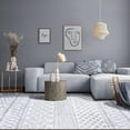 thumbnail image 2 of Boho Geometric Plush Shag Indoor Area Rug, Grey/Cream, 8' x 10', 2 of 9