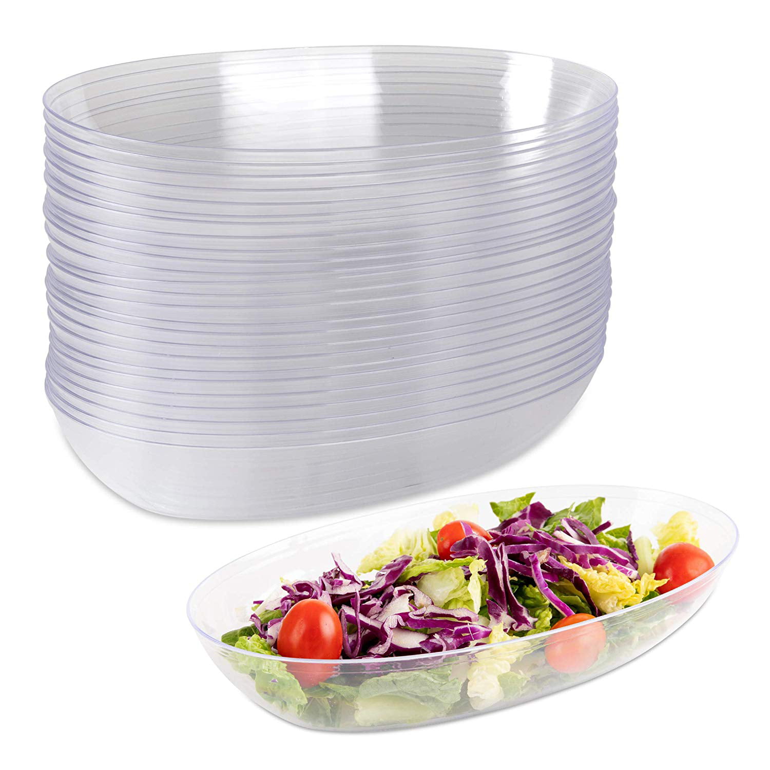 Impressive Creations Plastic Salad Bowl 42 Oz. (Pack of