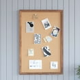 thumbnail image 3 of HBCY Creations Wall Mount Torched Wood Cork Board - 24"W x 36"H - 6 Wooden Push Pins - Solid Pine Wood Frame - For Kitchen, Classrooms, Restaurant Menus and More!, 3 of 7