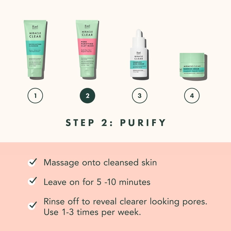 Rael Miracle Clear Pore Purifying Kaolin Clay Mask, 3.4 fl oz photo 2