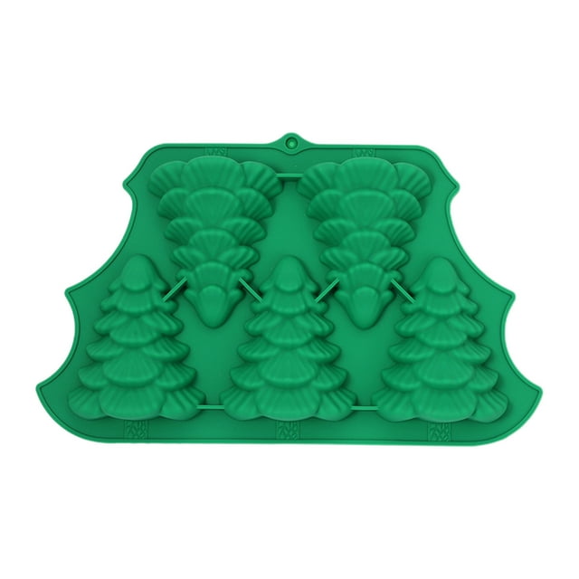 Yhmxh Utensilios de cocina Moldes de silicona navideños: moldes de silicona para mousses, pasteles, magdalenas, cubitos de hielo, gelatina, chocolate, jabón, loción, barra, bola de baño, vela.