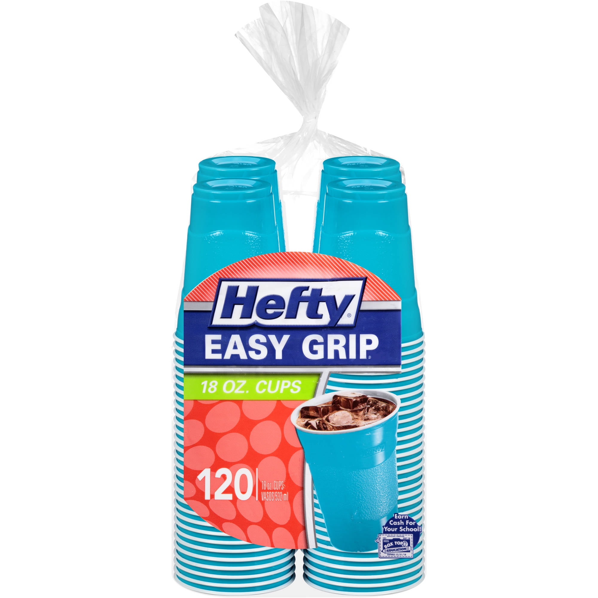 ORIGINAL Hefty Easy Grip 18Ounce Plastic Cups, 120 count Top Quality