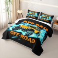 thumbnail image 3 of Castle Fairy Neon Off-Road Truck Twin Quilt Set,Lightning Burst Print Twin Coverlet Set for Bedroom,Orange Blue, 3 of 7