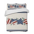 thumbnail image 2 of Quilts King Size, 4th of July Soft Comforter Bedding Set for Bed, Independence Day Eucalyptus Leaves Blue Red Star Lightweight Quilted Bedspread with Pillow Cover(2 Pieces), 96x106 Inch, 2 of 6