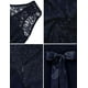 thumbnail image 4 of BeryLove Vestido de cóctel de noche para mujer con encaje y gasa, sin mangas, falda alta y baja con cinturón, 4 of 5