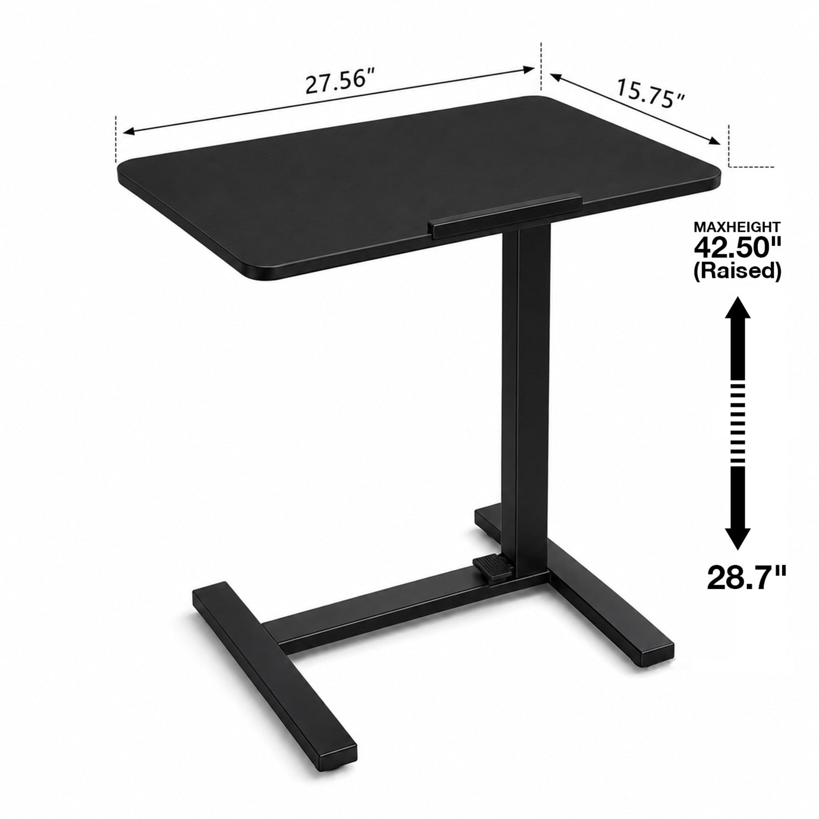 Alvantor Adjustable Bedside Table with Wheels, Overbed Table Portable Standing Cart & Laptop Desk with Adjustable Height and Inclination, Suitable for Bed, Couch, Wheelchair