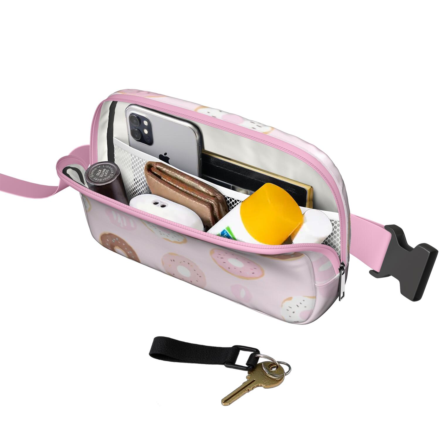 Crossbody Fanny Pack for Men&Women Hands Free Running Belt for Jogging with Adjustable Strap for Outdoors Workout Traveling Doughnut Sporty Waist Pack