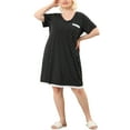 thumbnail image 2 of Unique Bargains Juniors' Plus Size Nightgown Polka Dots Comfy Sleep Shirts, 2 of 6