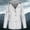 White, variant on Women's Windbreaker Jacket Full Zip Long Sleeve Hooded Coat with Pockets Solid Color Waterproof Rain Jacket for Hiking Black Size S