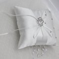 thumbnail image 4 of Almohada para anillo de boda, mini cojín encantador para anillo de boda, soporte de almohada para portador de anillo con lazo para ceremonia de boda en la playa blanco Rojo Verde, 4 of 5