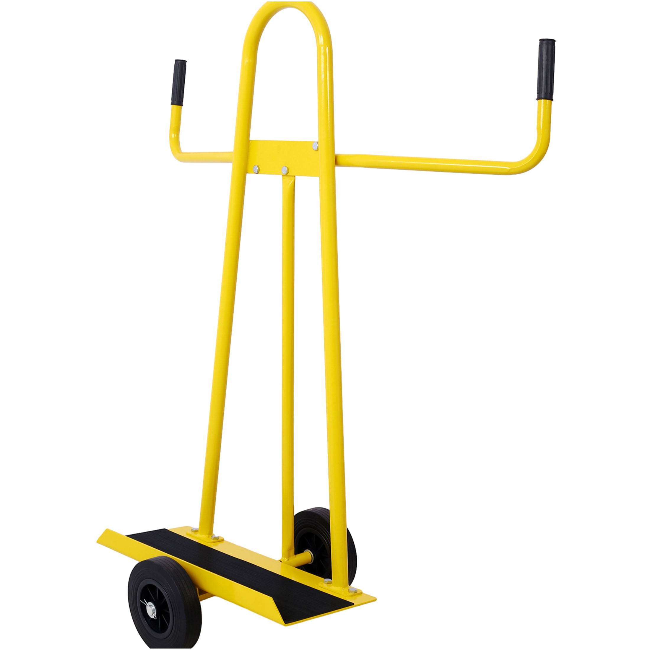 JERFIT Heavy Duty Drywall Hand Truck, 750 lbs Capacity Panel Cart Dolly with 7.5" Wheels & Brake, Yellow Steel Construction for Secure Material Moving