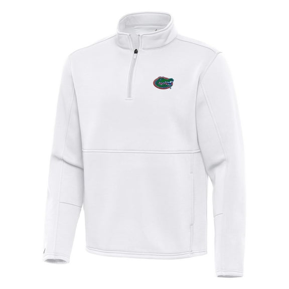 Men's Antigua White Florida Gators Twist Quarter-Zip Pullover Jacket