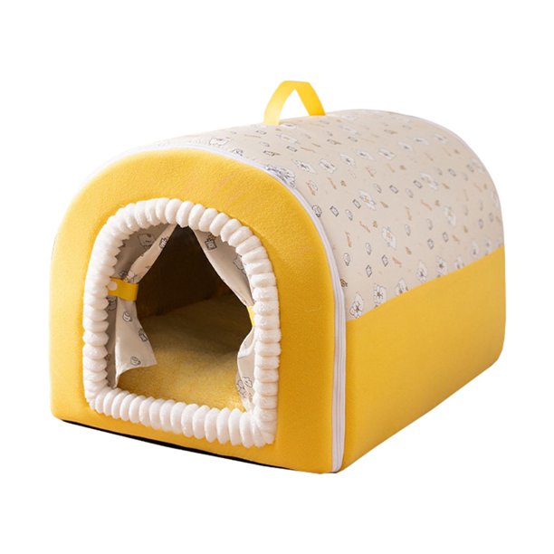 Cama para mascotas, tienda de campaña para perros pequeños, medianos y grandes, compacta, suave, cojín cálido. M