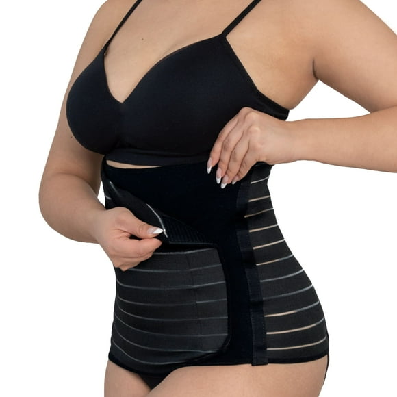 Faja Post Parto New Form Alta Tela Multilíneas Unitalla Negro