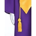 thumbnail image 3 of Miutii Unisex Teens School Graduation Gown Set V-neck Long Sleeve Zip Robe with Hat Stole and Tassel Purple 5-6, 3 of 4