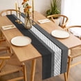 thumbnail image 3 of Black Morocco Table Runner - 90 Inch Long, Kitchen Dining Table Runner Dresser Scarves, Grey Striped Middle Century Patterned Farmhouse Decor for Coffee Tables Wedding Party Banquet, 3 of 8