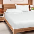 thumbnail image 5 of ROYALE LINENS 300 Thread Count 100% Long Staple Combed Cotton Fitted Sheet Twin XL - Super Soft Deep Pocket Bottom Sheet - Fitted Sheets Only - Elastic Sheets (Twin XL, White), 5 of 9