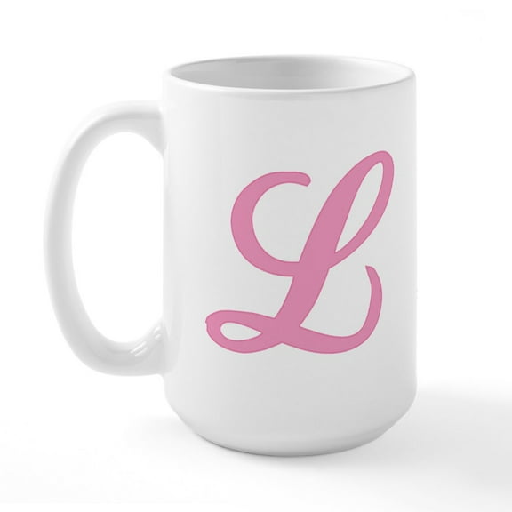 CafePress - L Initial Large Mug - 15 oz Ceramic Large White Novelty Mug