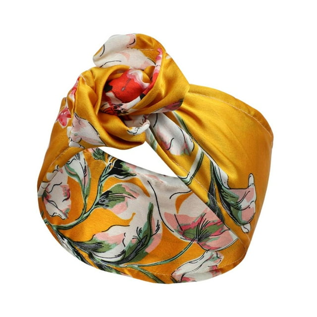 Diademas de alambre para mujer a la moda, bandas para el pelo, bufanda para niñas, envoltura para la cabeza, soporte para el pelo, vacaciones amarillo Yuyangstore Diademas de mujer