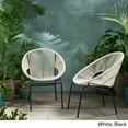 thumbnail image 2 of Hayk Outdoor Modern Faux Rattan Club Chair, Set of 2, White and Black, 2 of 9