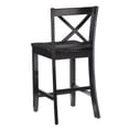 thumbnail image 4 of Linon Torino 24" Cross-Back Indoor Wood Counter Stool, Black, 4 of 9