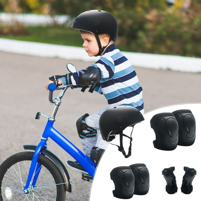 EGNMCR Casque pour Enfants Équipement de Protection Équipement de Protection Ensemble de 7 Pcs Couvre-Chef pour Protection du Genou, du Coude et du Poignet Équipement de Protection