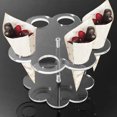 thumbnail image 3 of Cheers US Ice Cream Cone Holder 2-Tier, Round Clear Acrylic Waffle Cone Display Stand Baby Showers Birthday Parties Weddings Anniversaries Christmas Halloween Candy Decorative, 3 of 7