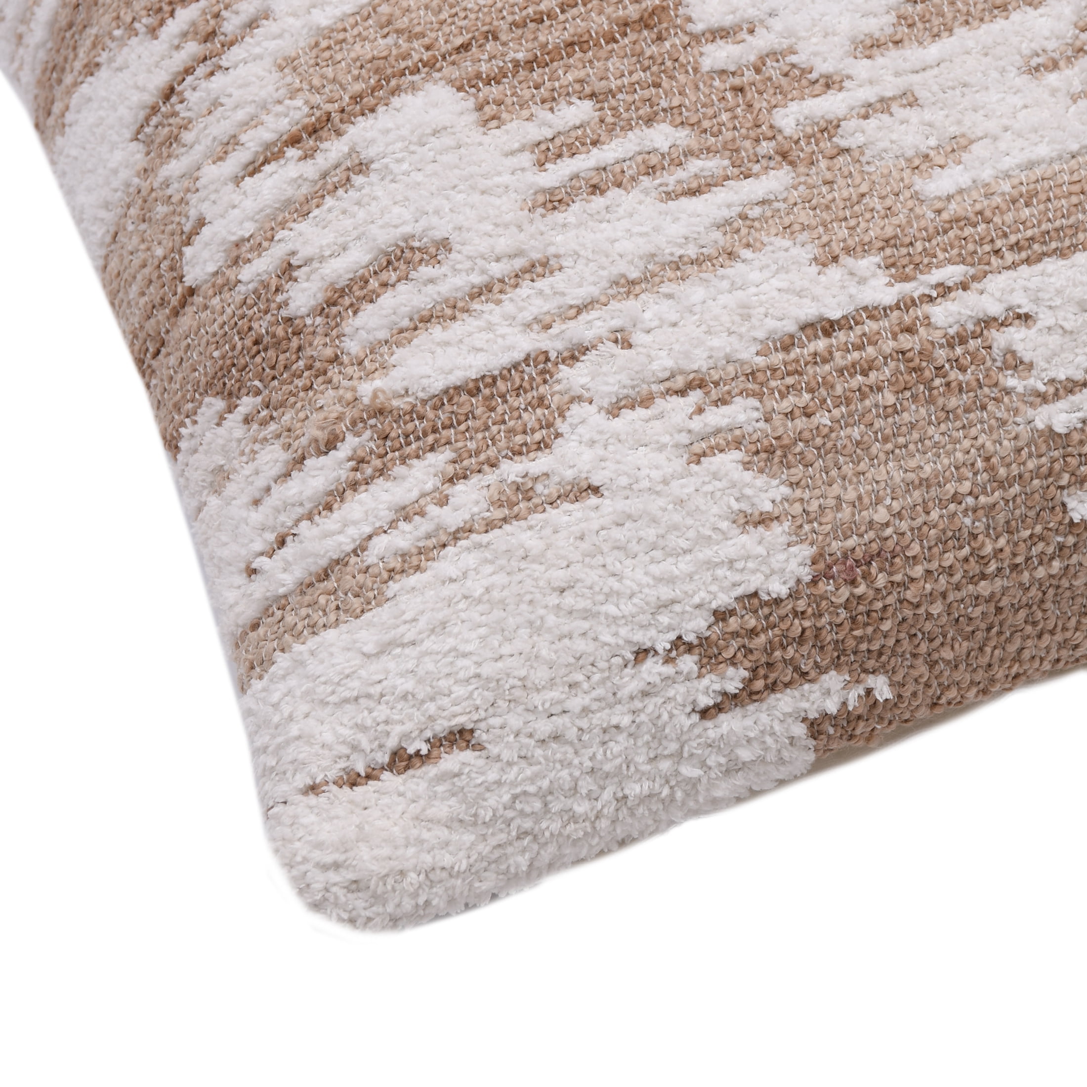 Better Homes & Gardens 20" x 20" Arrin Abstract Ikat Square Throw Pillow Cover, Brown Wool