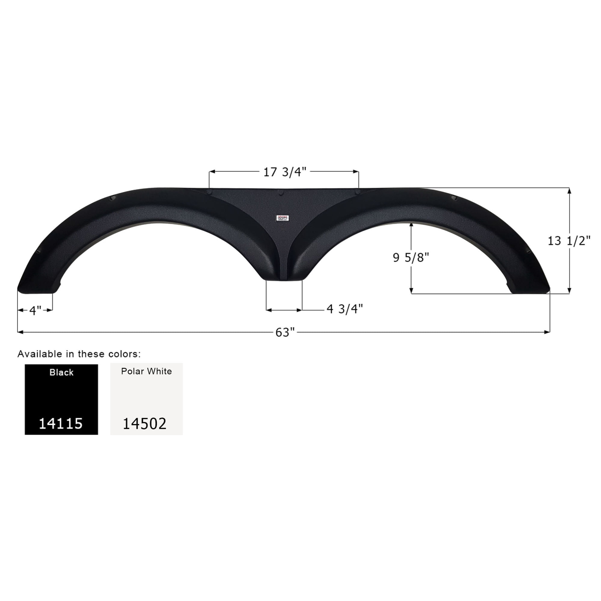 Icon 14502 Tandem Axle Fender Skirt FS4115 for Jayco - Polar White