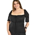 thumbnail image 4 of Vestido largo estilo campesino Roman Fashion /Tallas Extras, 4356 (Negro) negro 40, 4 of 6