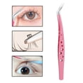 thumbnail image 3 of Multifunctional Tweezers Stainless Steel Eyelash Tweezers Grafting False Eyelash Patches False Eyelash Aids Portable Tweezers, 3 of 10