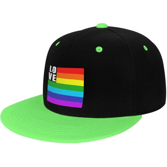 LOVE LGBT Dad Hat Flat Brim Trucker Hats Women Funny Novelty Snapback Baseball Cap,White