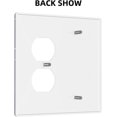 thumbnail image 3 of NICKSUN Galaxy Space Purple Combination Wall Plate, 2 Gang 1 Blank 1 Duplex Outlet Cover Decorative Switch Plate for Office Home Decor, 4.5 x 4.5 Inch, 3 of 7
