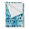 thumbnail image 2 of Navy and Teal Soft Flannel Fleece Throw Blanket, Abstract Blue Watercolor Drops Aquarelle Art Rain Teardrop Quirky, Cozy Plush for Indoor and Outdoor Use, 60" x 80", Turquoise Navy Blue, by Ambesonne, 2 of 5