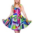 thumbnail image 2 of 2024 Vestido Pattern Female Dress Skate Oversized Fashion Street Waist High Dresses Pretty Print Colorful Dress Graffiti Shiny, 2 of 7