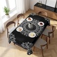 thumbnail image 3 of Black Boho Table Cloth Waterproof Tablecloths, Retro Farmhouse Neutral Abstract Geometric Tablecloth Dining Table Cover for Kitchen Party Tabletop Outdoor, Rectangle Tablecloth 60x120 Inch, 3 of 9