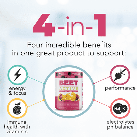 Nutrology - Beet Active Vegan Pre Workout Tub - Passion Fruit - 30 Servings