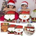 thumbnail image 5 of Wadada Christmas Chair Back Covers Dining Table Chair Slipcovers Christmas Plush Stuffed Santa Claus Snowman Reindeer Chair Covers Set for Holiday Decor, Christmas Party Banquet Home Decoration, 5 of 5