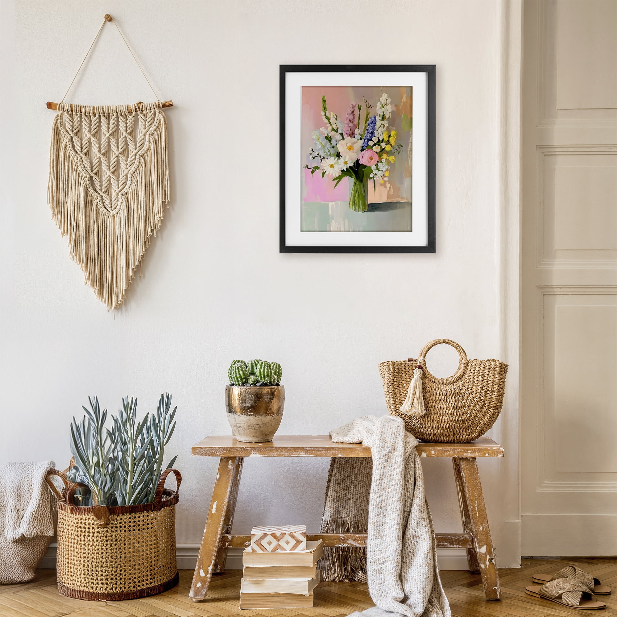 Stupell Industries Glass Vase with Spring Blooms Black Framed Print Under Glass, design by The Prints Vibe