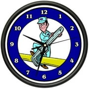 PIPEFITTER Wall Clock plumber toilet pipes pvc tubes sink tubs gag gift