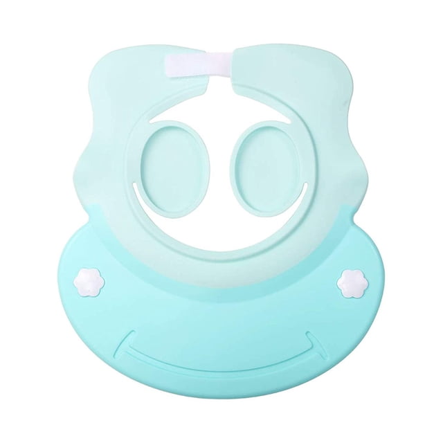 Bonnet de Douche pour Bébé avec Visière Réglable et Protection des Oreilles pour Tout-Petits (Bleu)