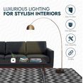 thumbnail image 5 of Leisuremod Arco Mid-Century Modern Arched Floor Lamp 75.6" Height with Black Round Marble Base and Metal Dome Lamp Shade for Living Room and Bedroom, 5 of 13