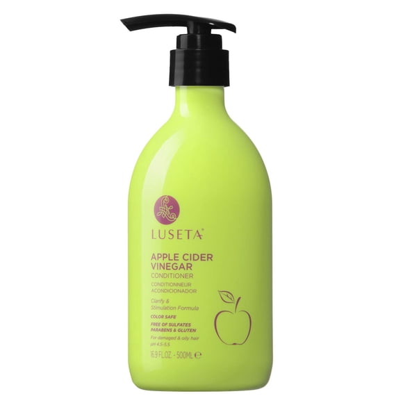 Acondicionador de vinagre de sidra de manzana Luseta para cabello dañado y graso, infundido con Pyrus Malus para aclarar y estimular, sin sulfato, sin parabenos, 16.9 oz