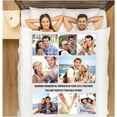 thumbnail image 3 of Personalised Customized Photo Fleece Blanket Throw Custom with Picture Text Birthday Wedding Gift for Adult Baby Boy Girl Men Women Mum Dad Family Friend (Large 39''×59''(100x150cm),12 Photos), 3 of 6